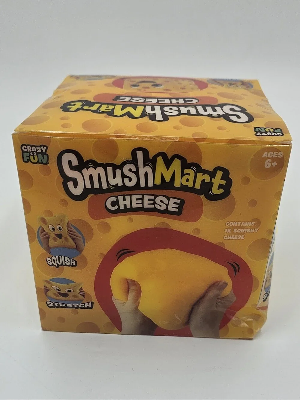 Smush Mart Cheese 🧀 JUMBO VIRAL TikTok SQUISHY 6” RMS USA Crazy Fun Authentic